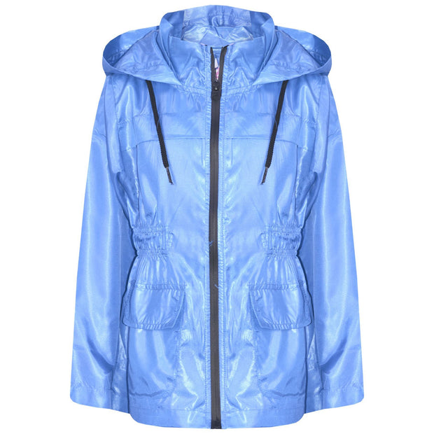 A2Z 4 Kids Unisex Raincoat Jackets Sky Blue Windbreaker Waterproof Parka Shower Resistant Hooded Raincoat Childrens Girls Boys Age 5 6 7 8 9 10 11 12 13 Years