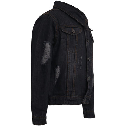 Kids Boys Denim Jacket Ripped Jeans Fashion Jackets Coat Age 3-13 Years