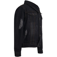 Kids Boys Denim Jacket Ripped Jeans Fashion Jackets Coat Age 3-13 Years