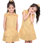 Kids Girls Pack Of 2 Uniform School Dress Gingham Dress With Matching Scrunchies