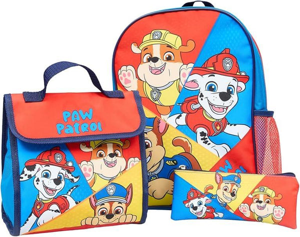Kids Officially Licensed Paw Patrol Boys 3-Piece School Set Backpack Lunch Bag