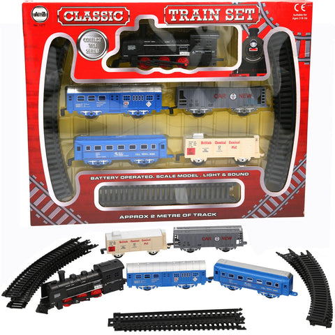 A2Z 4 Kids Classic Train Set Battery Operated Train Set With Light and Sound