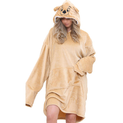 Unisex Men's Ladies Oversized Hoodie Printed Snuggle Super Soft Warm Blanket