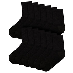 Kids Boys Girls Back to School Cotton Rich Plain Ankle School Socks Pack 6