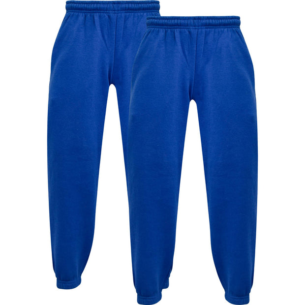 Kids Girls Boys Plain Jogging Bottoms Cuffed Joggers Sweatpants Trousers 2-14 Yr