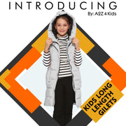 A2Z Kids Girls Down Vest Oversized White Hooded Quilted Gilet Padded Long Line Vest Jacket Long Sleeveless Coat Urban Winter Wear 7 8 9 10 11 12 13 Years