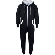 Kids Boys Girls Unisex Onesie Super Soft Fleece Hooded Zip Up Jumpsuit Loungewear Costume