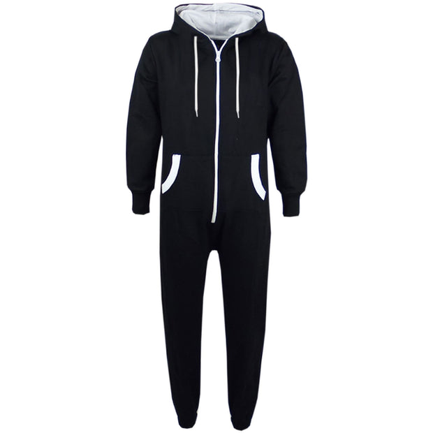 Kids Boys Girls Unisex Onesie Super Soft Fleece Hooded Zip Up Jumpsuit Loungewear Costume