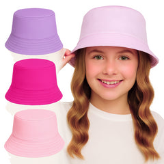 Girls Boys Bucket Hat 100%Cotton Foldable Summer Sun Hat UV Protection Beach Cap