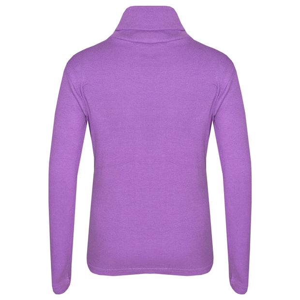 Kids Girls Polo Neck T Shirt Thick Cotton Turtleneck Jumper Long Sleeve Top 2-13