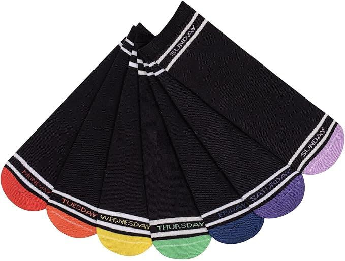 Boys Girls 7 Days Week Socks Cotton Rich Plain Ankle Colourful Heal Toes Socks