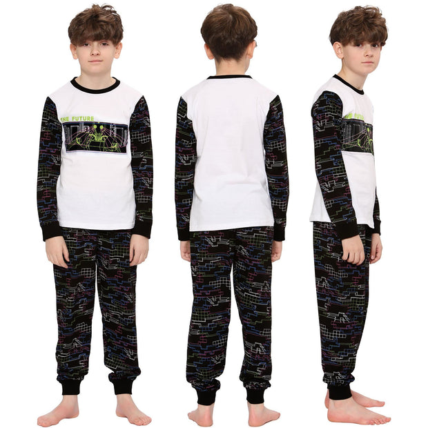 Kids The Future Pyjamas Contrast T Shirt Shorts Girls Boys Age 2-13 Years - A2Z 4 Kids