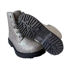 A2Z 4 Kids Girls Galaxy Glitter Winter Snow Boots Shoes PU Lace Up Ankle Shoes