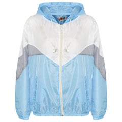 A2Z 4 Kids Girls Boys Windbreaker Waterproof Sky Blue Raincoat Jackets Contrast Panels Shower Resistant Lightweight Hooded Coat For Unisex New Age 5-13 Years