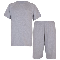 Kids Girls Boys Raglan Sleeves Plain Pyjamas 2 Piece Comfortable Shorts Set 5-14