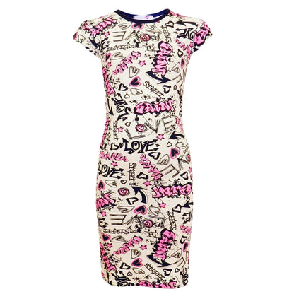 Kids Girls Love Comic Graffiti Print Legging Skater Midi Dress Crop Top Skirt