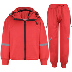 Kids Boys Tracksuit Reflective Taped Hooded Hoodie Bottom Jogging Suit Joggers