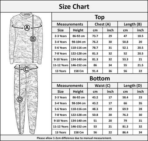 Kids Jogging Suit Girls Camouflage Lounge Suit Tracksuit Hoddie Bottom 2-13 Year