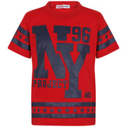 A2Z 4 Kids® Kids Boys Girls T Shirt Short Set Designer's Red 100% Cotton NY New York Print T-Shirt Top & Shorts Set Age 5 6 7 8 9 10 11 12 13 Years