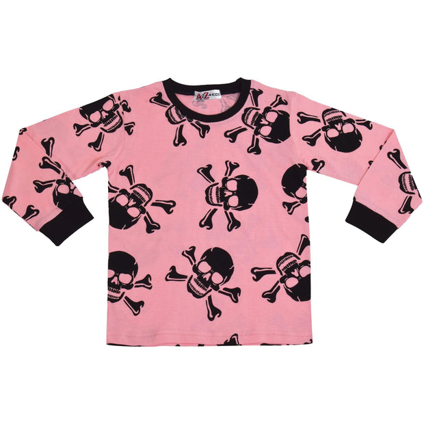 Kids Girls Skull & Bones Print Pyjamas Set