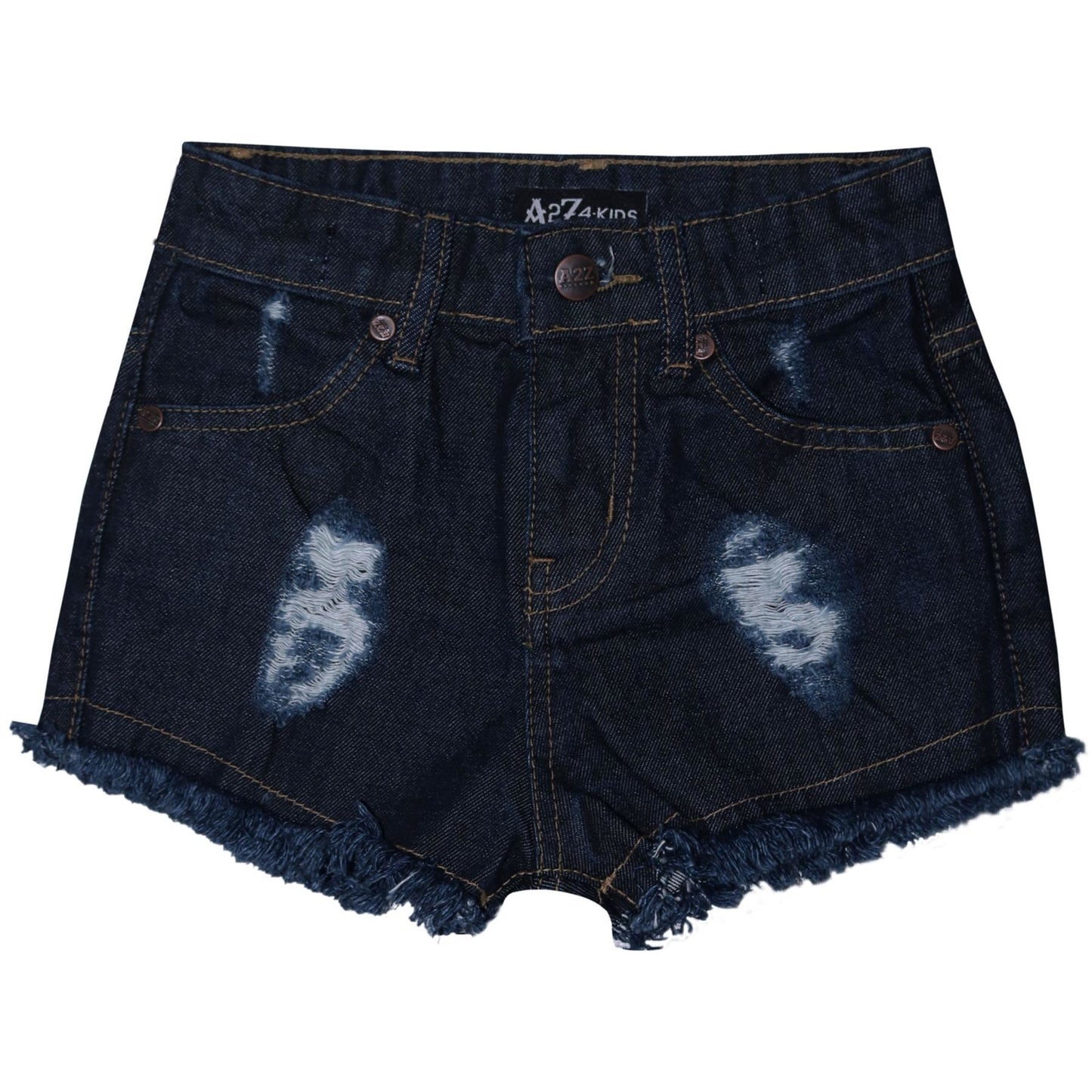 A2Z 4 Kids Girls Shorts Skinny Ripped Jeans Denim Stretch Short Casual�Half�Pant