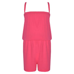 Kids Girls Plain Color Playsuit Trendy Summer All In One Jumpsuit New Age 5-13 Y