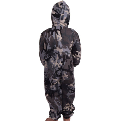 A2Z Onesie One Piece Kids Camo Charcoal Pyjamas Sleepsuit Costume Girls & Boys