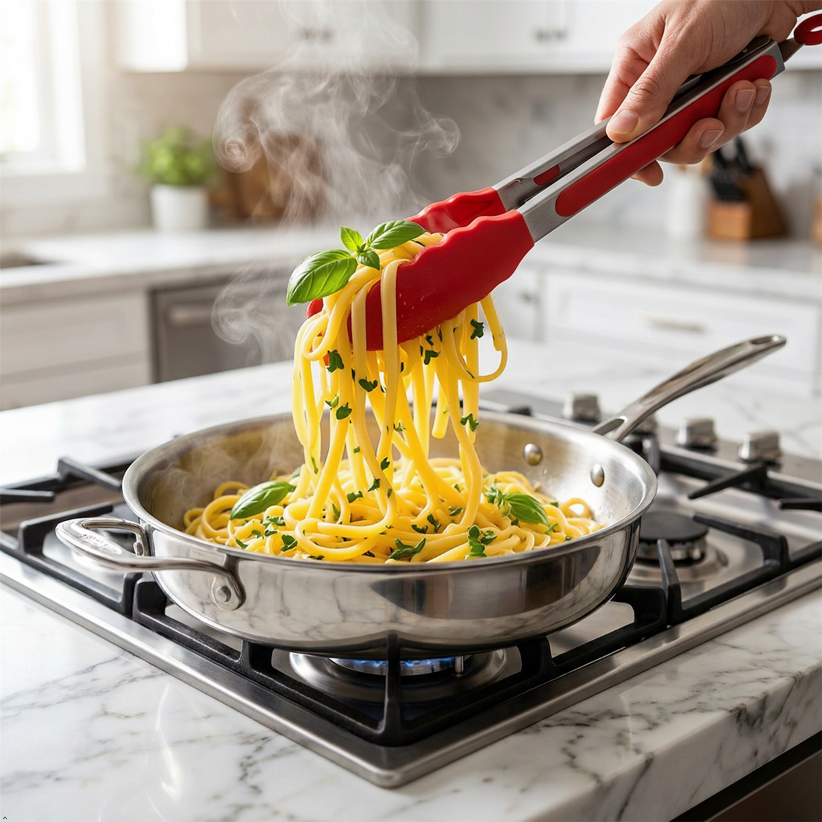 Silicone Grip Tongs Pack of 3 Heat Resistant Kitchen BBQ Cooking Serving Tongs