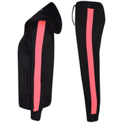 A2Z 4 Kids® Girls Boys Tracksuit Designer's Plain Contrast Neon Pink Stripes Fleece Hooded Hoodie Bottom Jogging Suit Joggers Age 5 6 7 8 9 10 11 12 13 Years