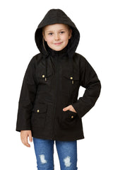 Kids Girls Raincoat Jackets Wind Resistant Lightweight Hooded Waterproof Rainmac