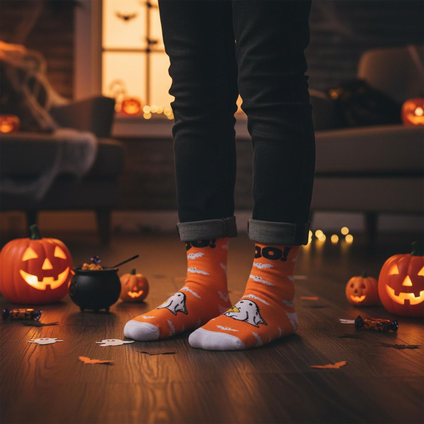 A2Z 4 Kids Girls Boys Novelty Halloween Boo Crew Socks Comfort Warm Thick Socks