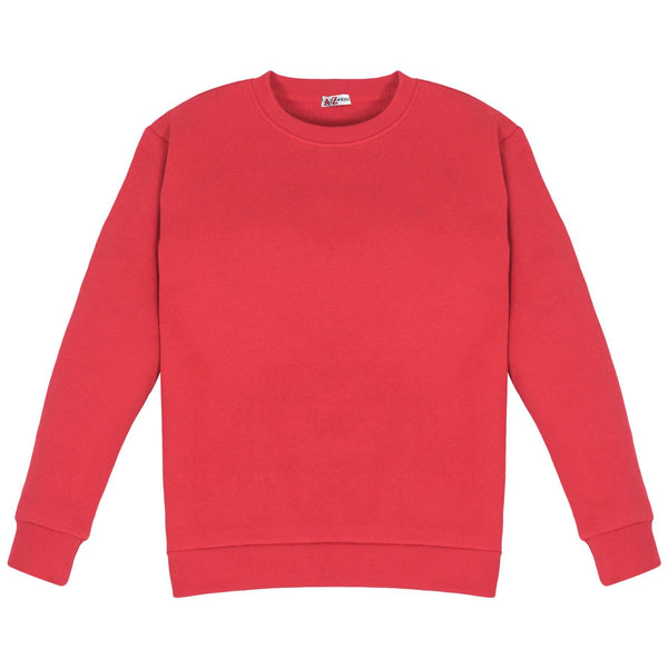 Kids Girls Boys Sweatshirt  Plain Crew Round Neck Uniform  Age 2-13 Years
