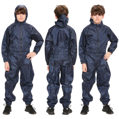 Girls Boys Raincoat Kids Puddle Suit All in One Waterproof Hooded Rainsuit