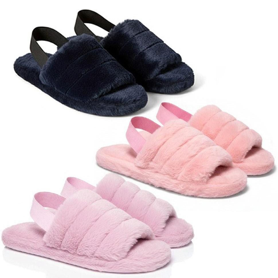 A2Z Women Sliders Fluffy Faux Fur Peep Toe Warm Winter Soft Cosy Ladies Slippers