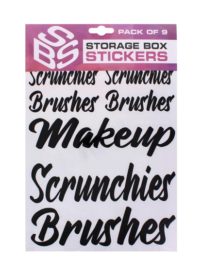 A2Z Storage Box Stickers Assorted 9 Pack Vinyl Organising Labels for Home