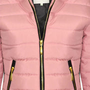 A2Z 4 Kids Girls Jacket Kids Stylish Dusty Pink._Padded Puffer Bubble Fur Collar Quilted Warm Thick Coat Jackets 3 4 5 6 7 8 9 10 11 12 13 Years