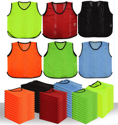 A2Z 12 Pack Sports Training Mesh Bibs Lightweight Comfortable and Breathable During Football Rugby Sports Bibs For Kids/Adult - A2Z 4 Kids