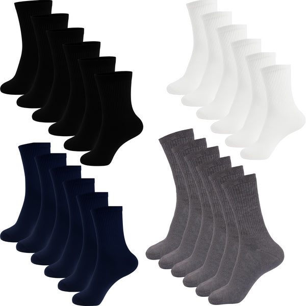 Kids Boys PE School Sports Socks Athletic Cotton Crew Socks Ideal for Playground