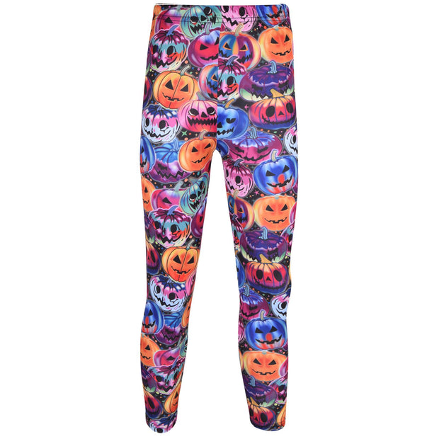 Girls Halloween Legging Spider Web Skull Print Leggings Fancy Costume 3-13 Years