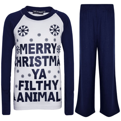 A2Z 4 Kids Girls Boys PJS Merry Christmas Ya Filthy Animal Print Navy Christmas Pajamas Set Age 2 3 4 5 6 7 8 9 10 11 12 13 Years