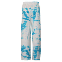 Kids Girls Palazzo Blue Flared Wide Leg Tie Dye Print Baggy Loose Summer Trouser