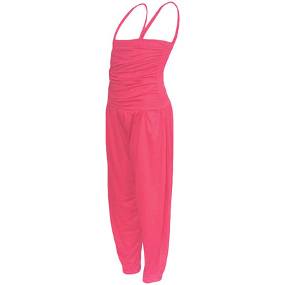 Girls Jumpsuit Kids Plain Color Trendy Playsuit All In One Jumpsuits 5-13 Years