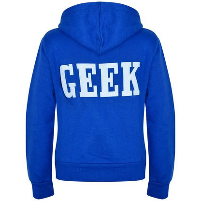 Kids Boys Girls Unisex Jackets Geek Print Fleece Zipper Hooded Hoodie Top Jacket