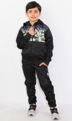 Kids Boys Girls Tracksuit Camouflage Panelled Hooded Top & Bottom Jogging Suits