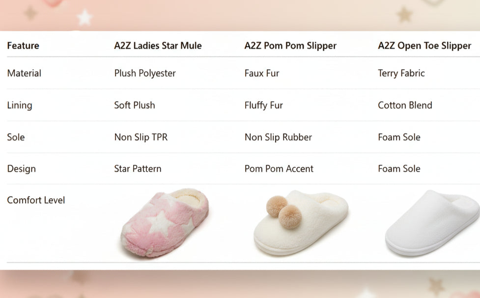 A2Z Ladies Star Mule Slippers Warm Plush Indoor Slip On Slipper Soft Lined Shoes