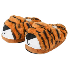 Kids 3D Animal Slippers Soft Plush Non Slip Sole Tiger Leopard Unicorn Shoes