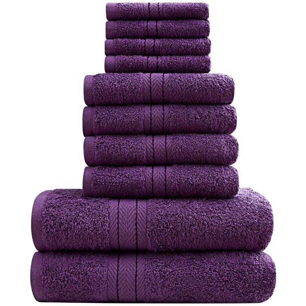 Luxurious 10 Piece Towel Bale Set 2x Bath Towels (66x118cm) 4x Soft and Absorbent Hand Towels (51x81cm) and 4x Cozy Face Towels (30x30cm) 500 GSM 100% Cotton Towels Available in 1 Pack adn 2 Pack Options - A2Z 4 Kids