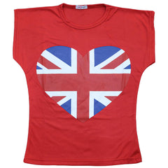 Kids Girls T Shirts England Football World Cup Heart Print Top & Tees 5-13 Yrs