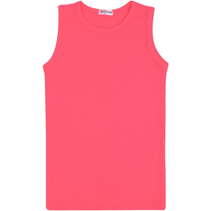 Kids Girls Boys Childrens Vest Top Tank Top Fitted 100% Rich Cotton 2-13 Years