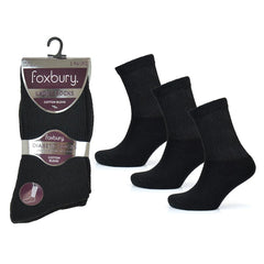 A2Z Women Diabetic Non-Elastic Comfortable 3 Pack Soft Extra Wide Top Grip Socks